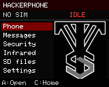 HackerPhone home with the VTS wallpaper
