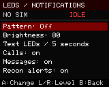 LED patterns, brightness and notification settings