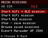 Wi-Fi and BLE recon missions and AP JSON export